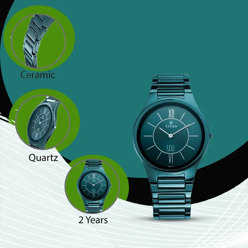 Titan Slimmest Ceramic Blue Dial Men’s Watch- 1696QC03